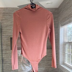Missguided Mauve Long Sleeve Bodysuit